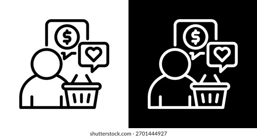 Ícone De Comportamento De Cliente De Estilo Preto-E-Branco De Linha
