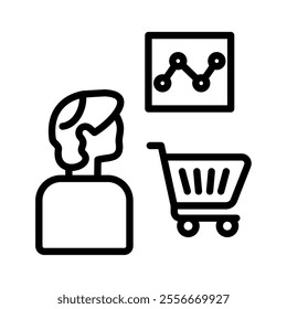 customer behavior icon line vector illustration on white background.