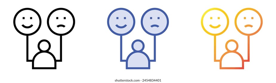 customer behavior icon. Linear, Blue Fill and Gradient Style Design Isolated On White Background