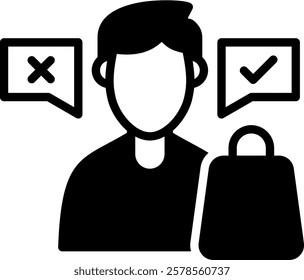 Customer Behavior Icon Mixed Vector Illustration