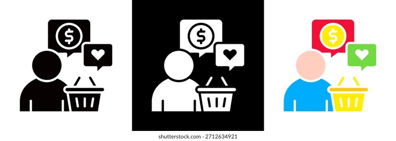 Comportamento do Cliente Ícone Definir Vetor de glifo Ilustração