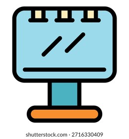 Customer billboard icon. Outline customer billboard vector icon color flat isolated