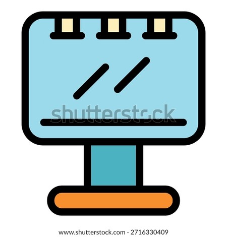 Customer billboard icon. Outline customer billboard vector icon color flat isolated