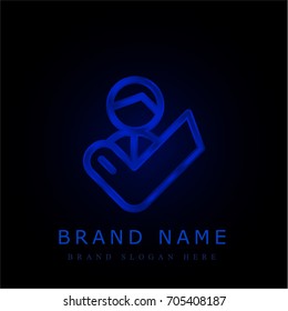 Customer blue chromium metallic logo