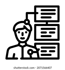 customer business intelligence line icon vector. customer business intelligence sign. isolated contour symbol black illustration