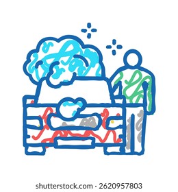 customer car washing doodle icon sketch vector. customer car washing sign. isolated symbol illustration