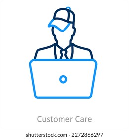 customer care and assistant icon concept