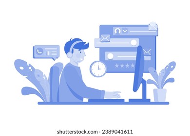 Customer Care Associate Illustration concept on a white background