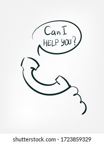 customer care concept vector isolated doodle sketch line words 