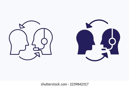 Customer care conversation illustration icon