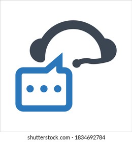 Customer care, help, support icon on white background