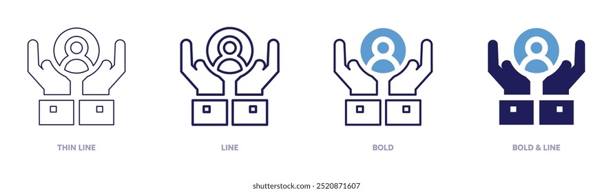 Customer care icon in 4 different styles. Thin Line, Line, Bold, and Bold Line. Duotone style. Editable stroke.