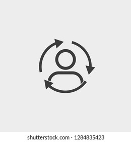 Customer care icon in a flat design. Vector illustration.