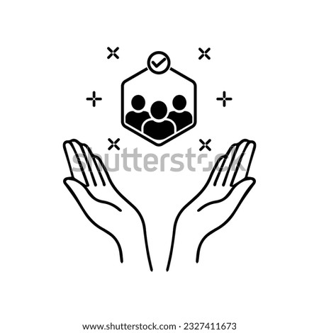 customer care icon like business relationship. concept of individual people choice or good feedback and team narrow control or search talent.