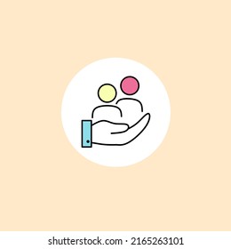 Customer Care Icon. Customer Retention Patient Assistance Icon. Service Support.Care For Employees.  