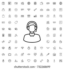 Customer care icon. set of outline shopping icons.