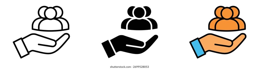 Customer care icon vector. community, teamwork, and human connection symbol. vector illustration.