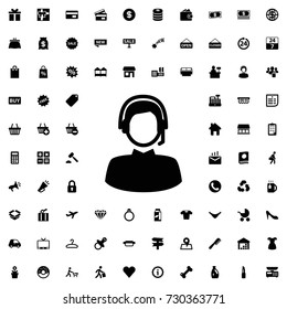 Customer care icon vector isolated on white background. set of filled shopping icons.