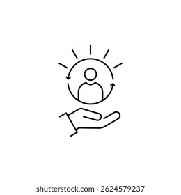 Customer Care icon. Customer Care vector icon in line design for web design, logo and mobile app. Symbol of Custumer Care on white background. Vector illustration.