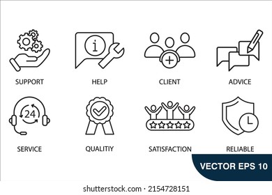 Customer Care icons set . Customer Care pack symbol vector elements for infographic web