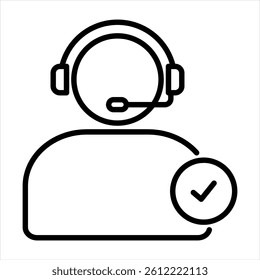 Customer Care Line Icon Vector Illustration