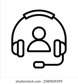 Customer Care Line Vector Illustration On White Background.