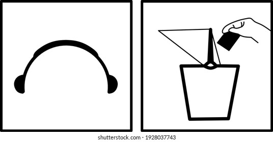 Customer care logos and do not throw garbage, for food or other product packaging