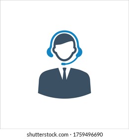 Icono del hombre de atención al cliente (ilustración vectorial)