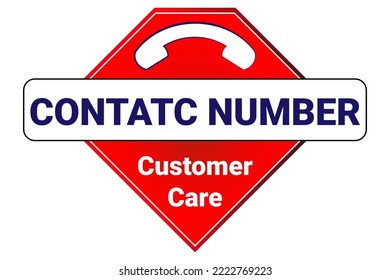 Customer Care Number. Phone Number Vector stock illustration EPS 10 file.