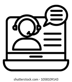 A customer care representative on laptop screen 