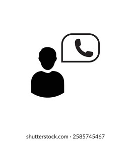 Customer Care Service and Support Icon - Vector Person Avatar with Wearing Headphone in Glyph Pictogram Symbol illustration