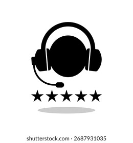 Customer Care Service and Support Icon with shadow