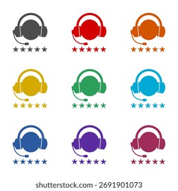Customer Care Service and Support  icon isolated on white background. Set icons colorful