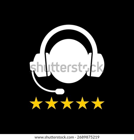 Customer Care Service and Support icon isolated on black background