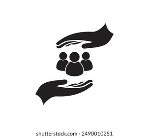 Customer care service vector icon, Retention client sign, People protection and safety vector icon