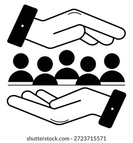 Customer care service vector icon, Retention client sign, People protection and safety vector icon