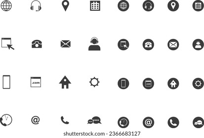 Customer care services icon set . such as location, operating hours, website, email, complaint phone, quick response, feedback, help desk etc