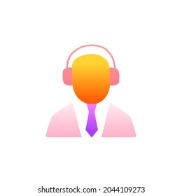 Customer care shop icon in gradient color style, isolated on white background 