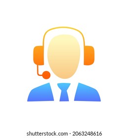 Customer care shop icon in gradient color style, isolated on white background 