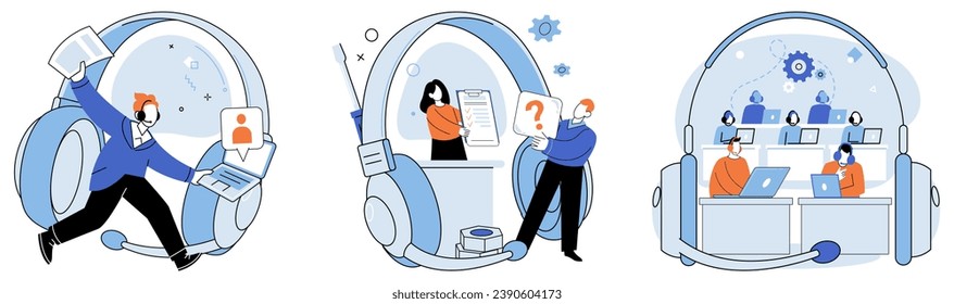 Customer care. Vector illustration. The call center handles wide range customer care inquiries and concerns Delivering exceptional service is hallmark effective customer care Providing valuable advice