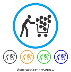 Customer Cart Ripple rounded icon. Style is a flat grey symbol inside light blue circle with additional colored variants. Customer Cart Ripple vector designed for web and software interfaces.