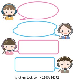 Customer Center Operator - Speech balloon set