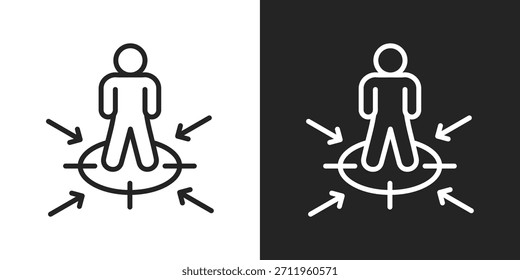 Cliente Centric Icon En Estilo De Línea En Blanco Y Negro