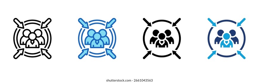 Customer Centric icon Multi Style Vector Illustration