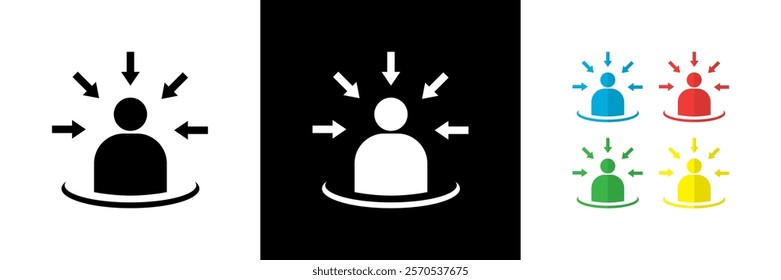 Customer Centric Icons. Black, White and Colorful