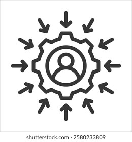 Customer Centric Outline Icon Vector Illustration