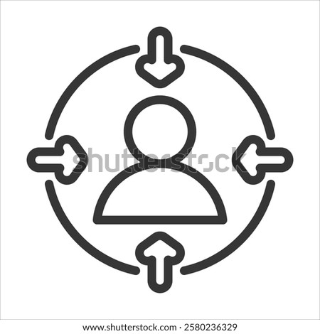 Customer Centric Outline Icon Vector Illustration