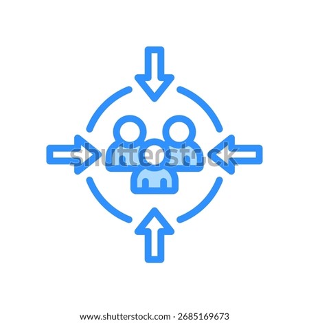 Customer Centricity Icon Blue Color Vector Illustration