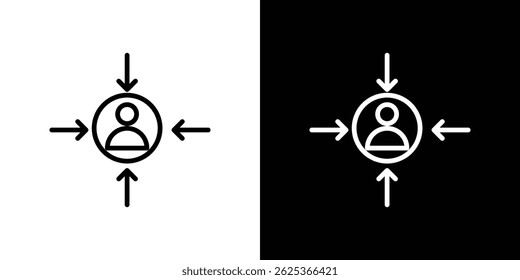 Cliente centricidad icono concepto de trazo sobre fondo blanco
