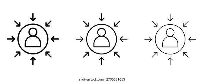 Customer centricity icon linear style sign for mobile concept and web design.